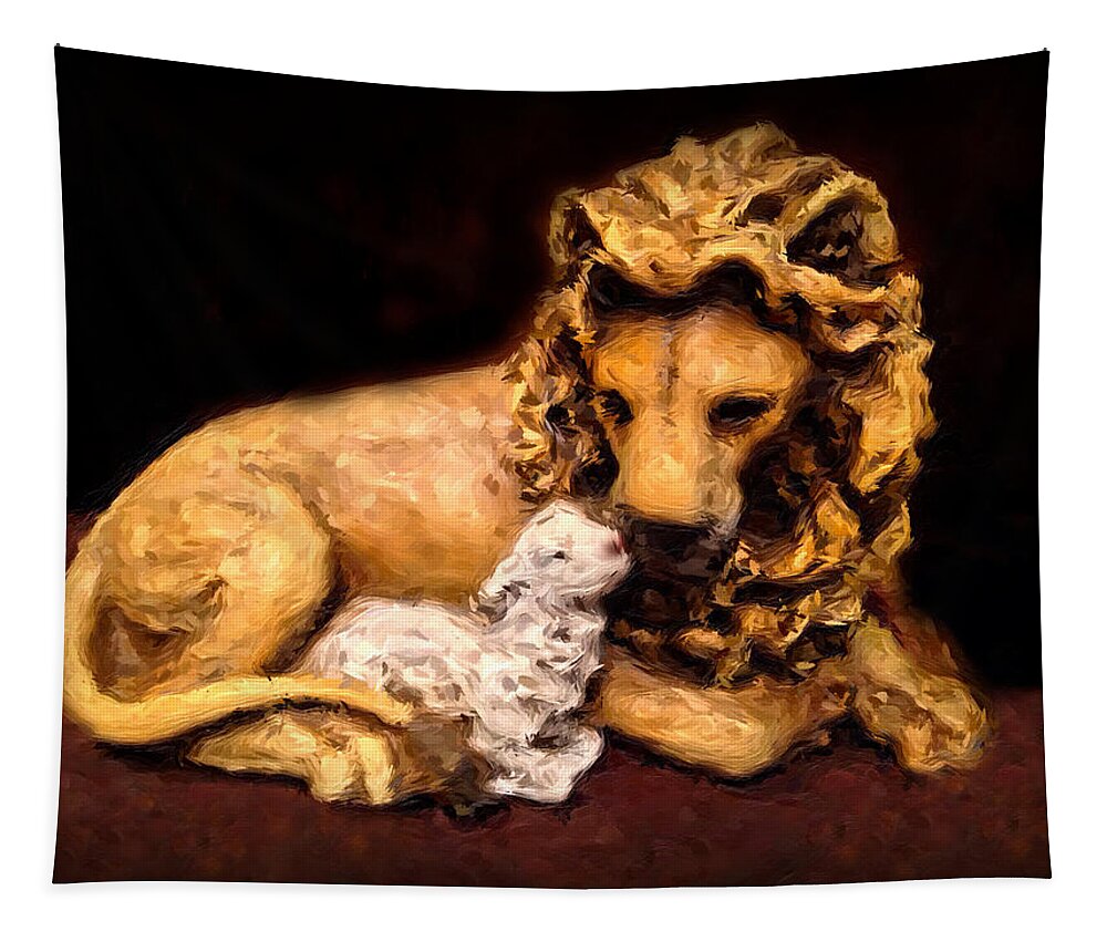 Landscape Tapestry featuring the photograph The Lion and The Lamb by Morgan Carter