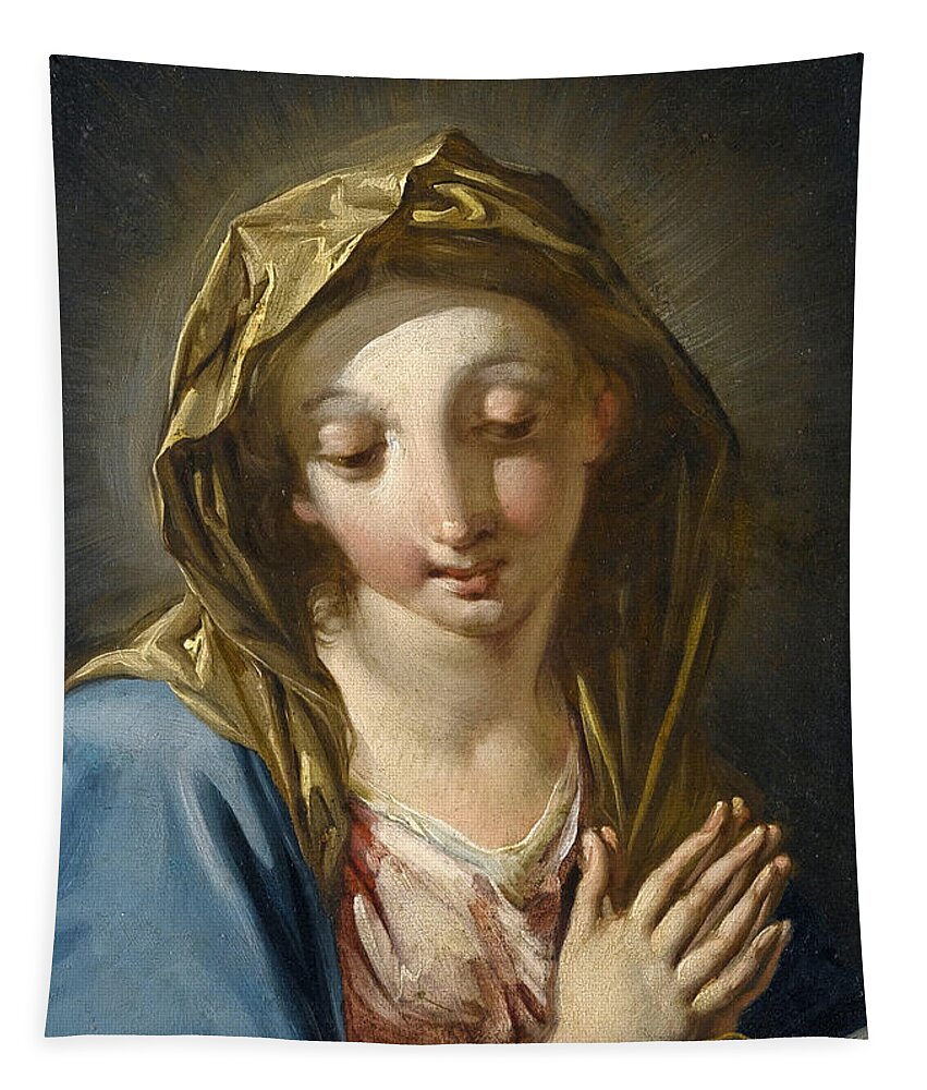 Giambattista Pittoni Tapestry featuring the painting The Madonna annunciate by Giambattista Pittoni