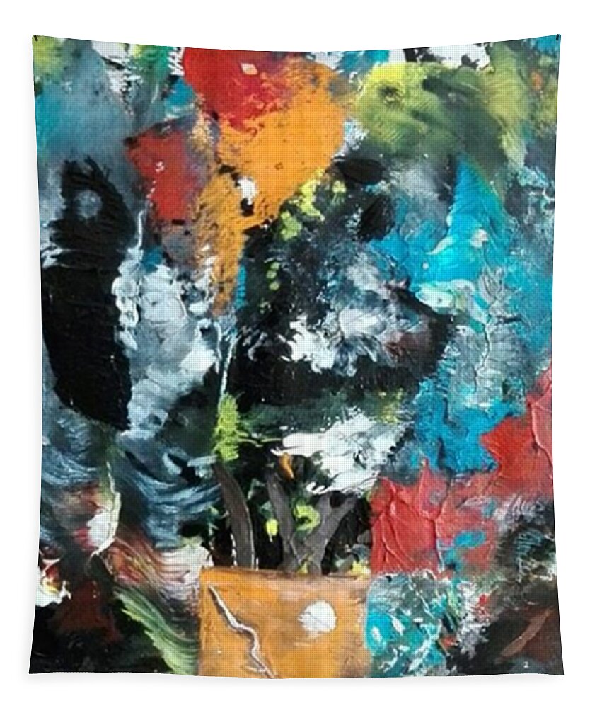 Acrylic Abstract Tapestry featuring the painting The Magical Pot by Denise Morgan