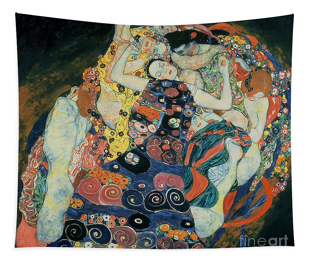 The Maiden Tapestry featuring the painting The Maiden by Gustav Klimt