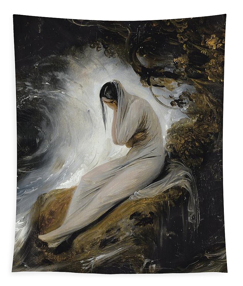 Horace Vernet Tapestry featuring the painting The Maiden's Lament by Horace Vernet