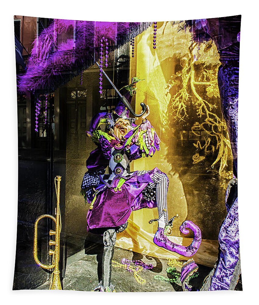 Court Jester Tapestry featuring the photograph The Mardi Gras Jester by Frances Ann Hattier