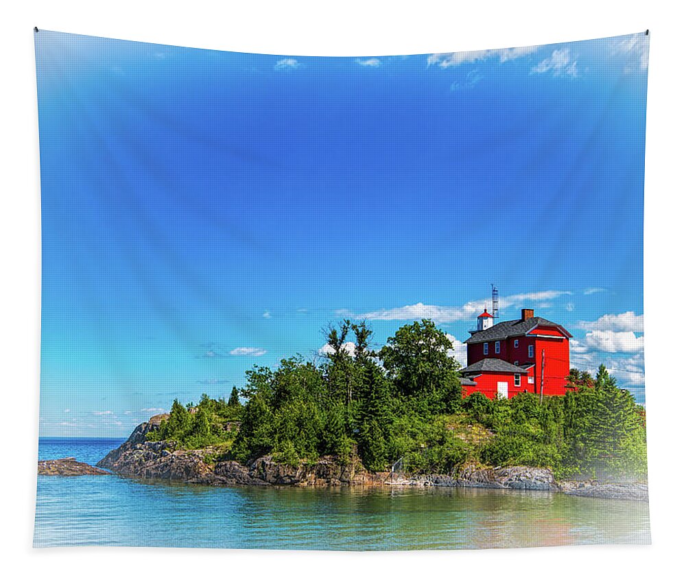 Architecture Tapestry featuring the photograph The Marquette Harbor Light Station by Paul LeSage