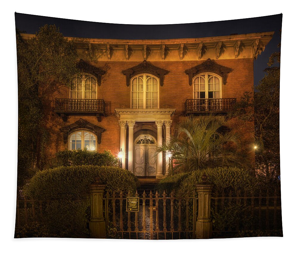 Mercer House Tapestry featuring the photograph The Mercer House by Mark Andrew Thomas