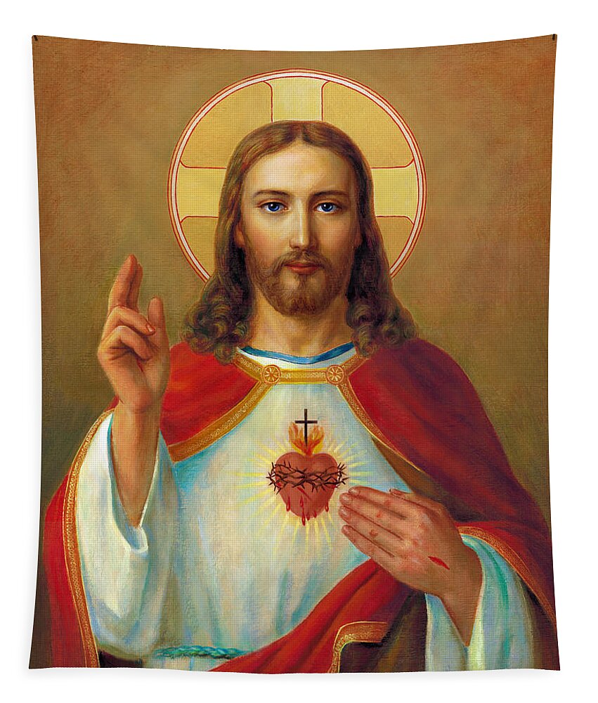 The Most Sacred Heart Of Jesus Tapestry