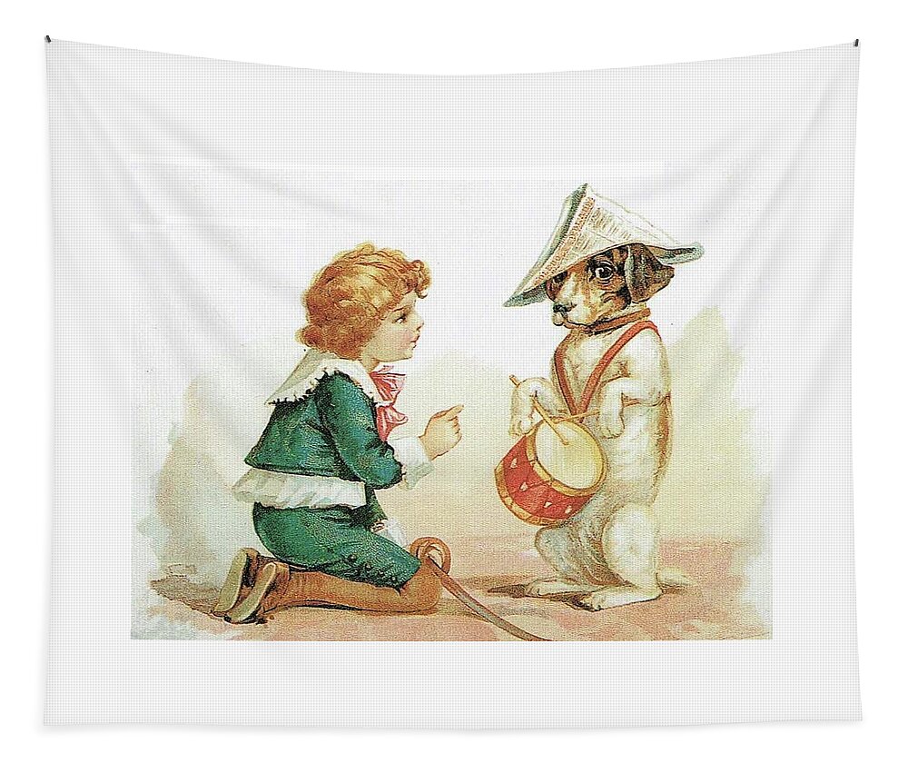 Frances Brundage Tapestry featuring the painting The Musical Pooch by Reynold Jay