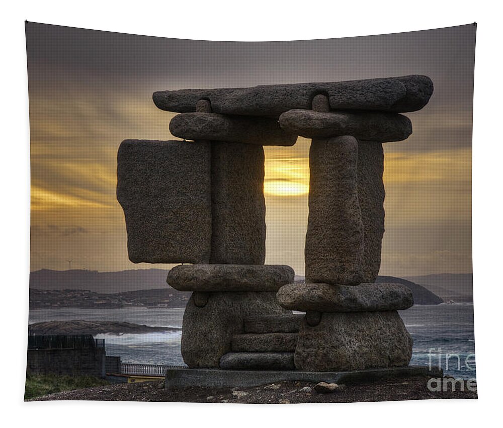 Sculpture.monument Tapestry featuring the photograph The Mystical Open Door to the Ocean by Heiko Koehrer-Wagner