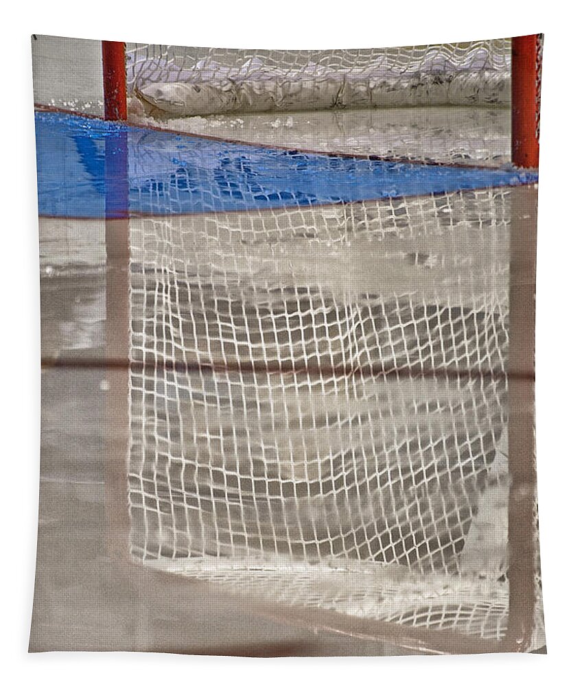 Hockey Tapestry featuring the photograph The Net Reflection by Karol Livote