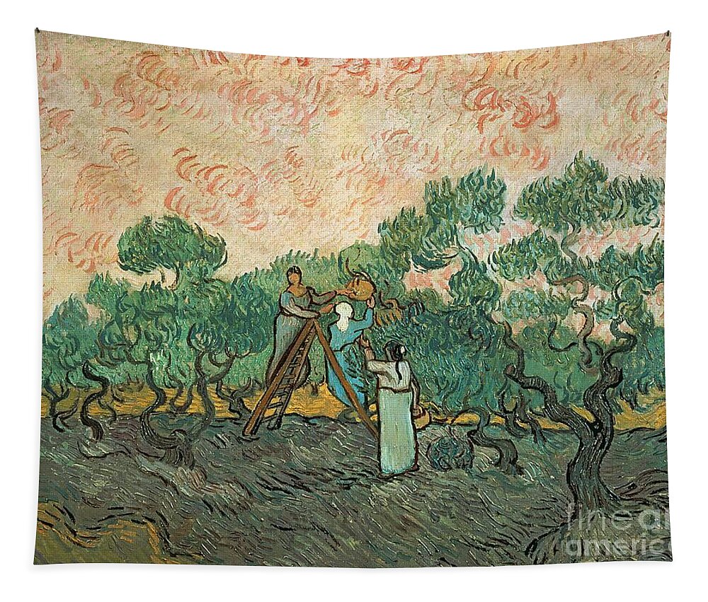 The Tapestry featuring the painting The Olive Pickers by Vincent van Gogh