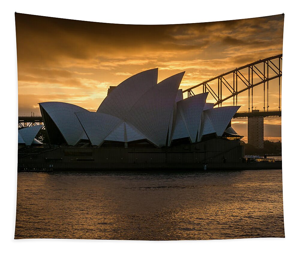 Opera Tapestry featuring the photograph The Opera House by Andrew Matwijec