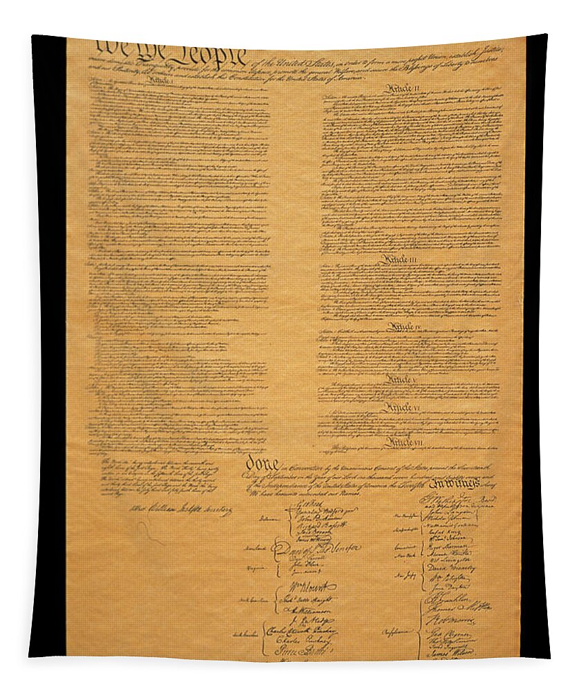 Photography Tapestry featuring the photograph The Original United States Constitution by Panoramic Images