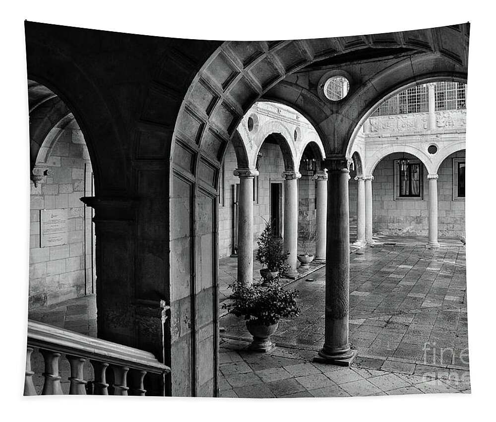 Castilla Leon Tapestry featuring the photograph The Palace of the Guzmanes Courtyard by RicardMN Photography
