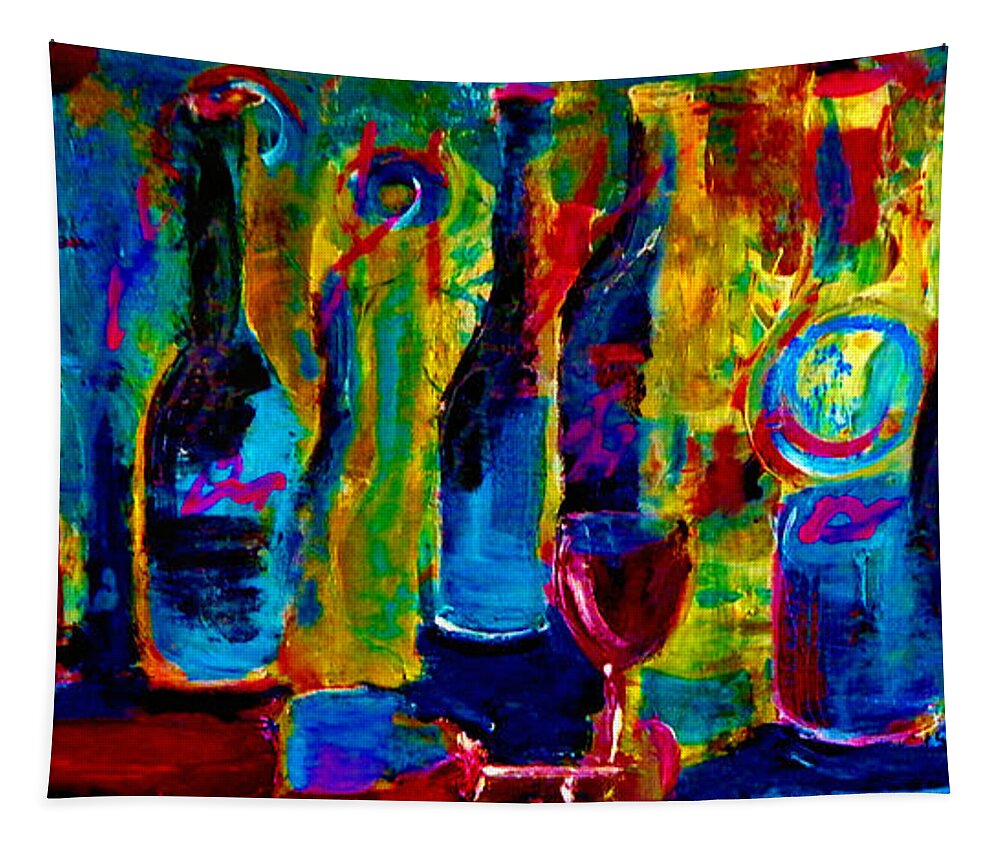 Bottles Tapestry featuring the painting The Party Has Just Begun by Lisa Kaiser