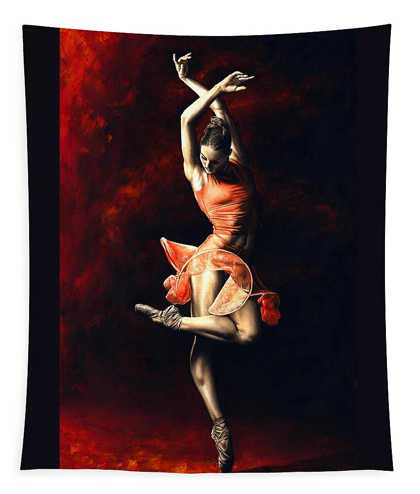 Dancer Tapestry featuring the painting The Passion of Dance by Richard Young