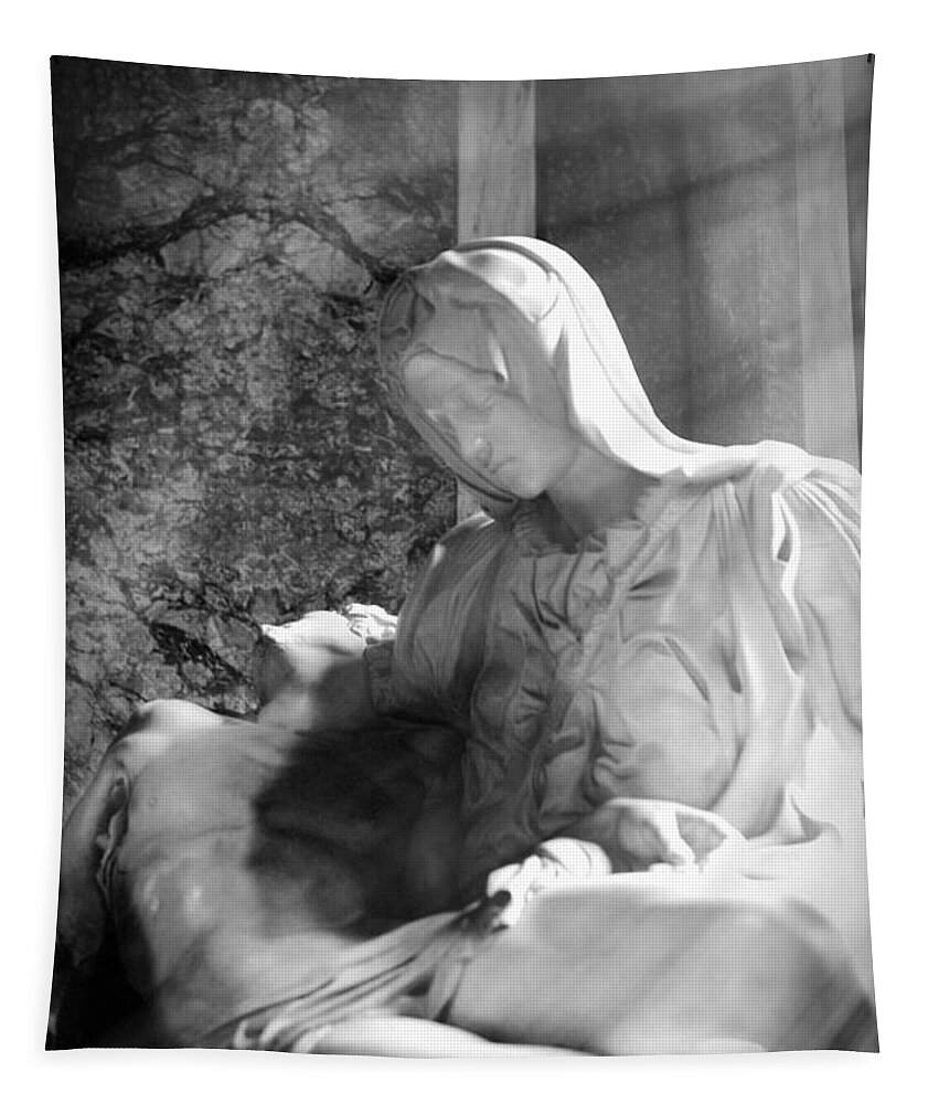 Pieta Statue Tapestry featuring the photograph The Passion of the Christ by Stefano Senise