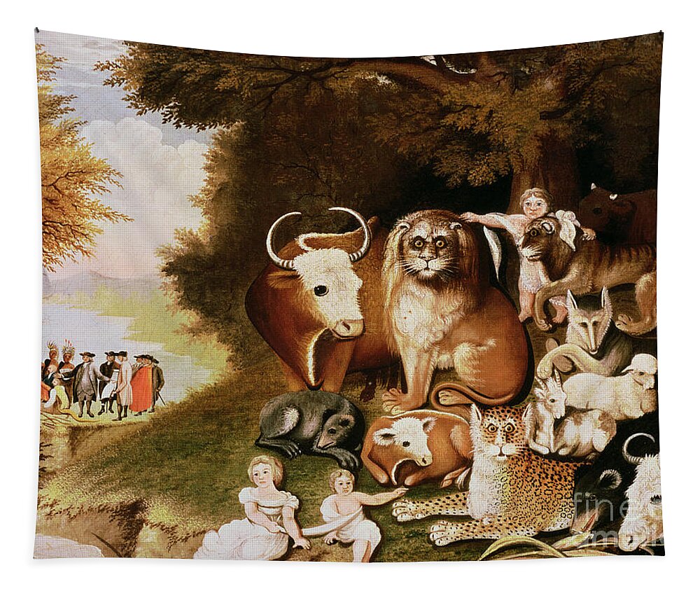 The Tapestry featuring the painting The Peaceable Kingdom by Edward Hicks