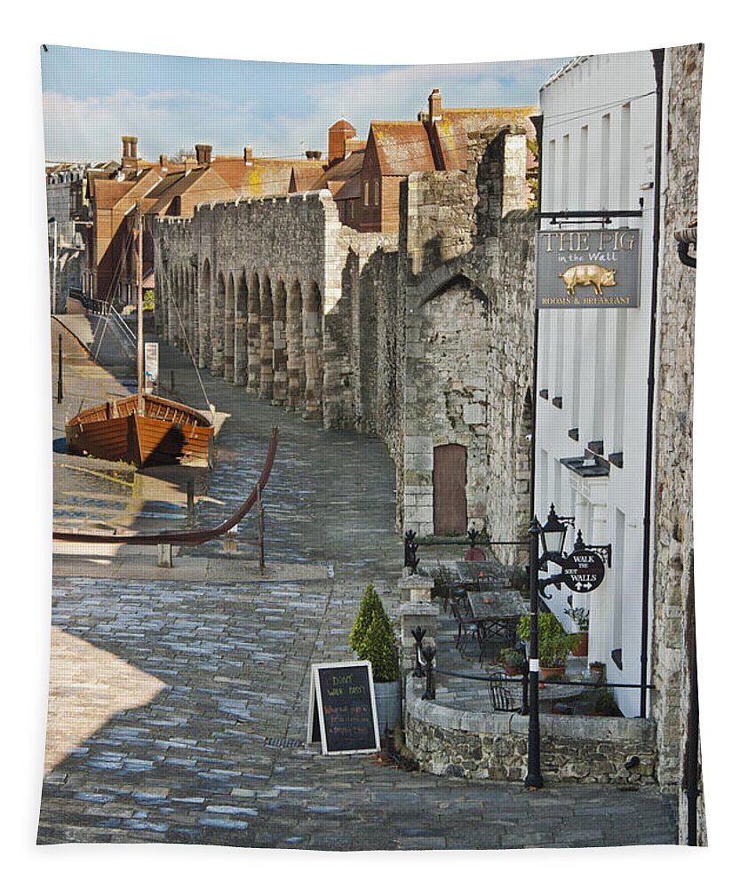 Medieval Tapestry featuring the photograph The Pig in the Wall Southampton by Terri Waters