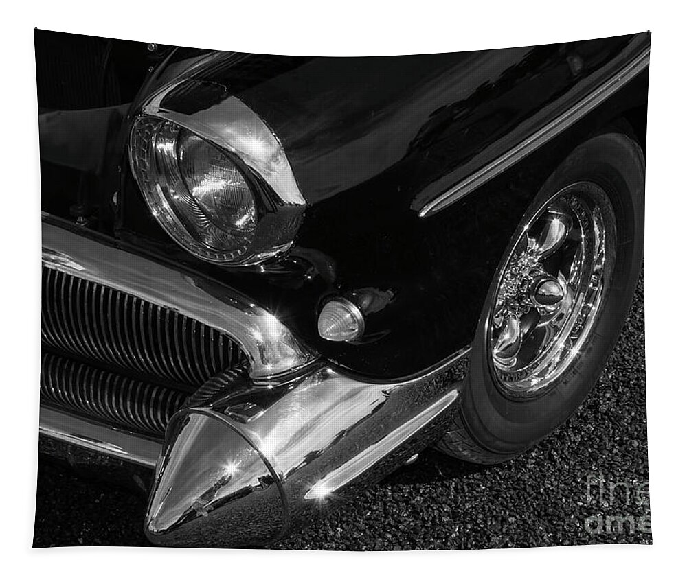 Cars Tapestry featuring the photograph The Pointed Chrome Bumper by Kirt Tisdale