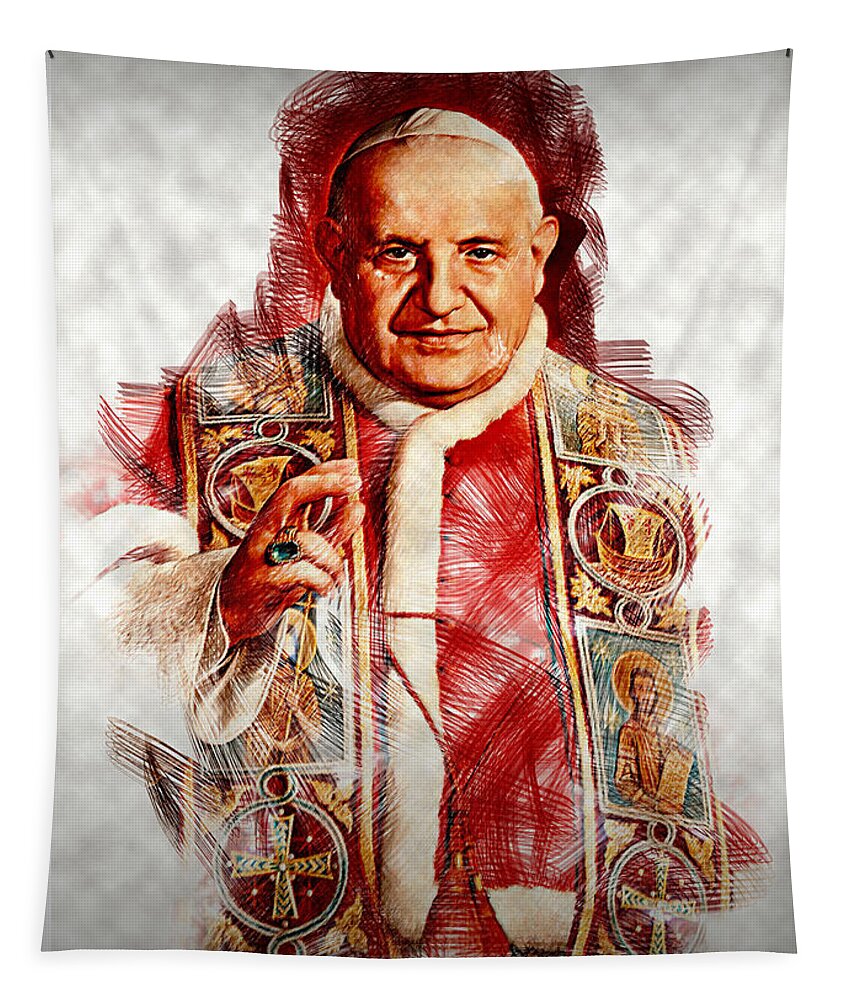 Pope Tapestry featuring the painting The Pope by Stefano Senise