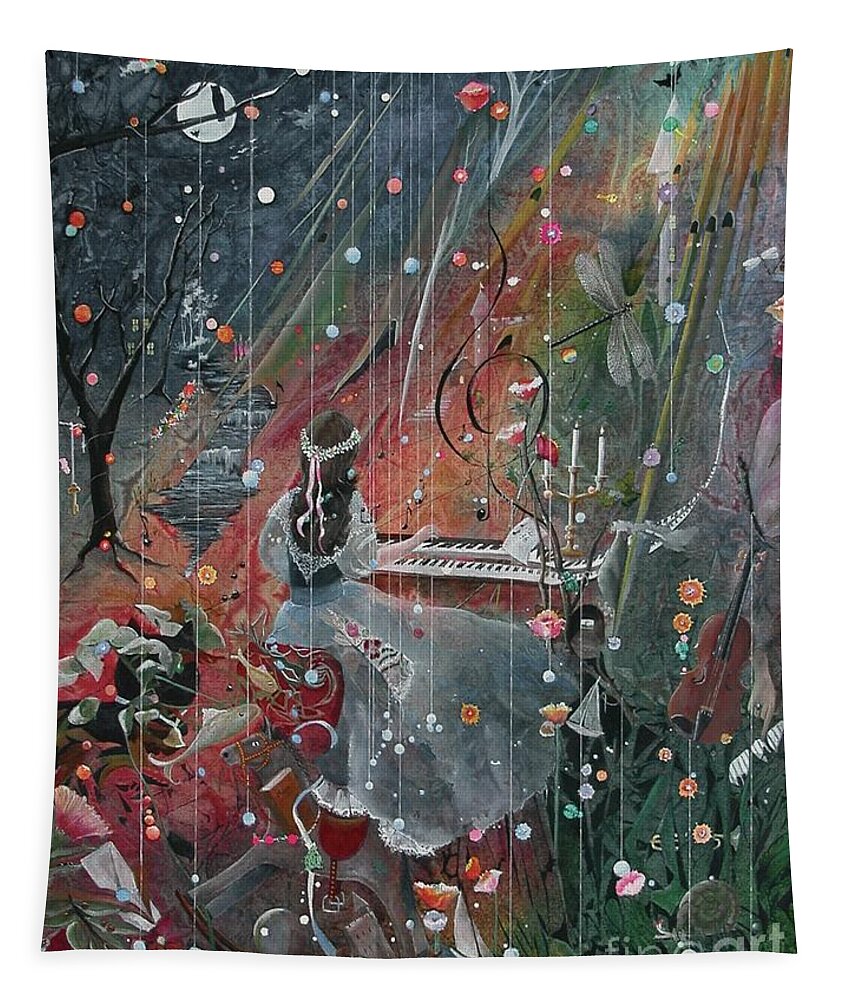 Fantasy Tapestry featuring the painting The Princess Jareeta by Jackie Mueller-Jones