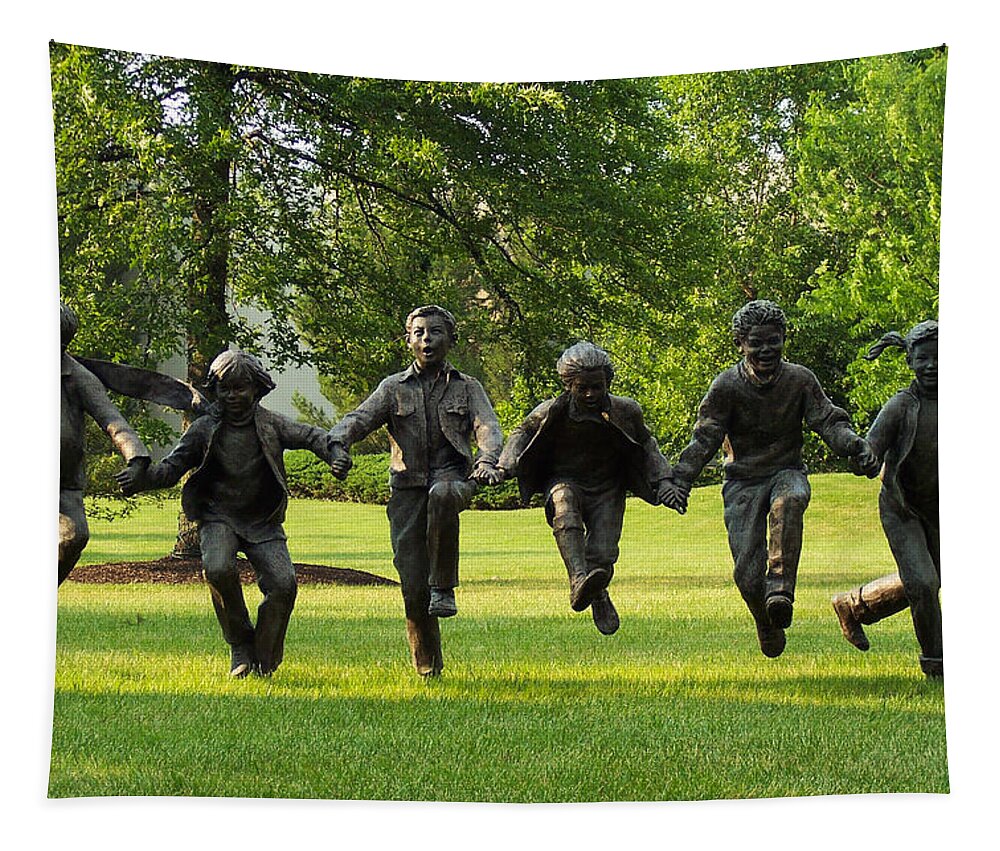 Puddle Jumpers Tapestry featuring the photograph The Puddle Jumpers At Byers Choice by Trish Tritz