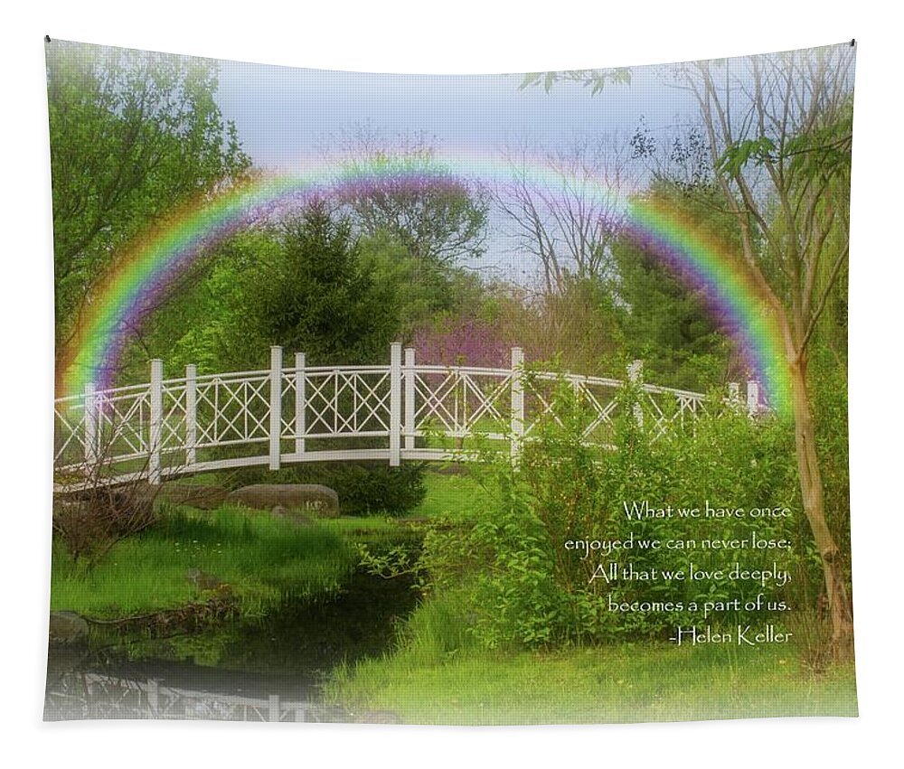 The Rainbow Bridge Tapestry featuring the photograph The Rainbow Bridge - Losing A Pet by Angie Tirado