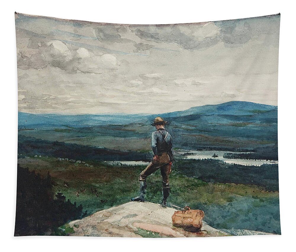 Winslow Homer Tapestry featuring the drawing The Ranger. Adirondacks by Winslow Homer
