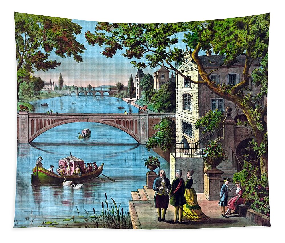 Benjamin Franklin Tapestry featuring the painting The reception of Benjamin Franklin in France by War Is Hell Store