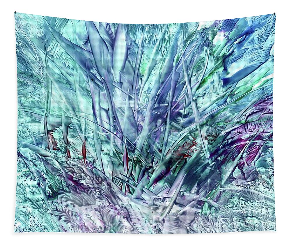 Tall Grasses Tapestry featuring the mixed media The Road Less Traveled by Eunice Warfel