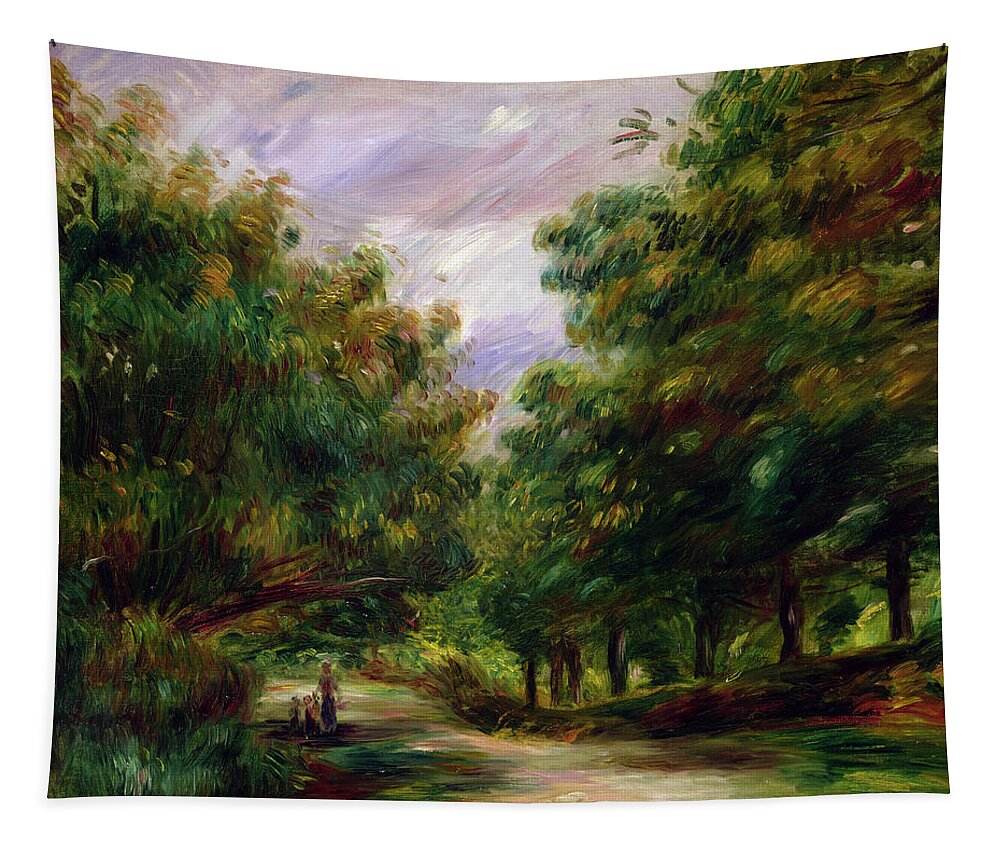 The Road Near Cagnes Tapestry featuring the painting The road near Cagnes by Pierre Auguste Renoir