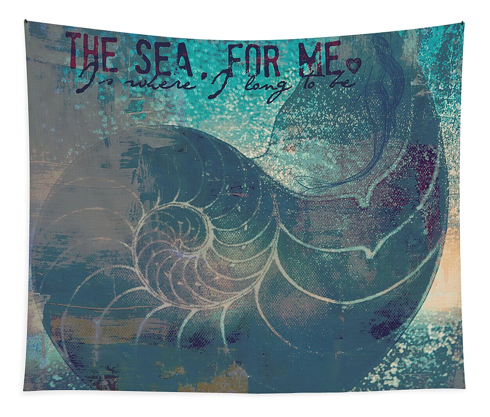 Brandi Fitzgerald Tapestry featuring the digital art The Sea For Me by Brandi Fitzgerald