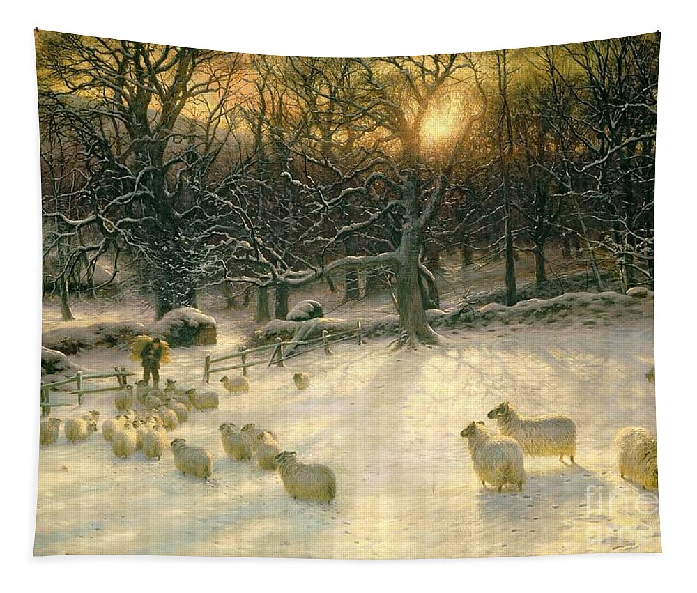 Winter Tapestry featuring the painting The Shortening Winters Day is Near a Close by Joseph Farquharson