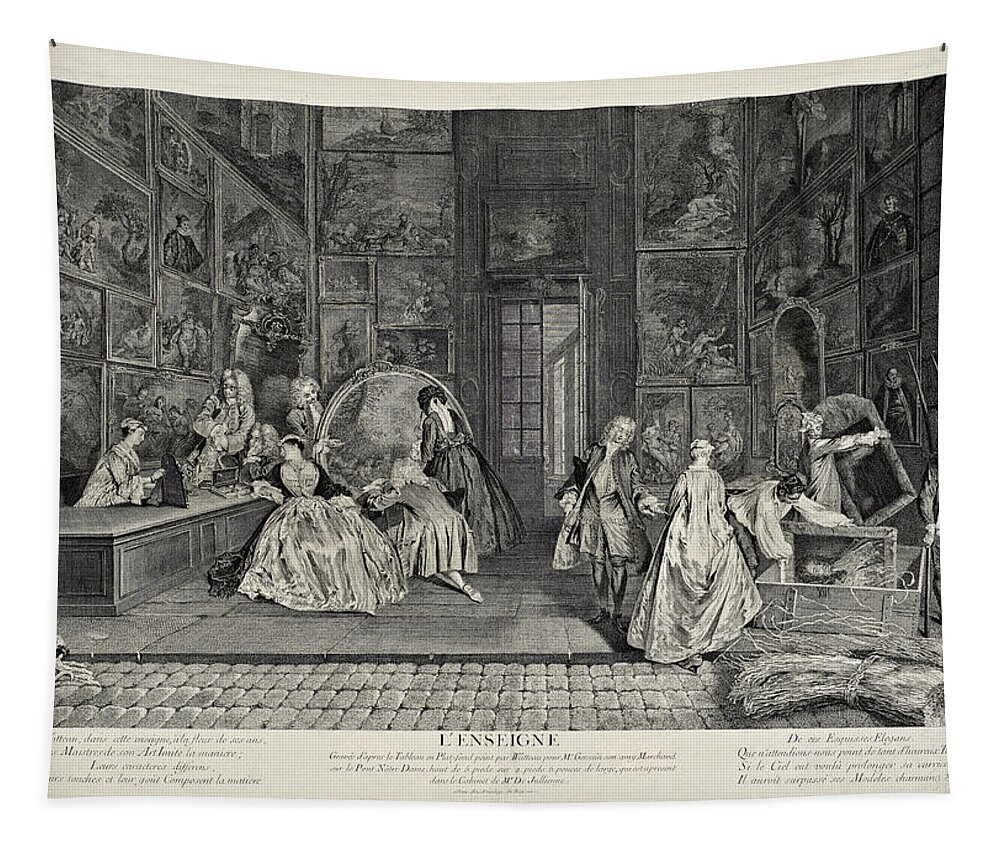 Pierre-alexandre Aveline Tapestry featuring the drawing The Sign by Pierre-Alexandre Aveline
