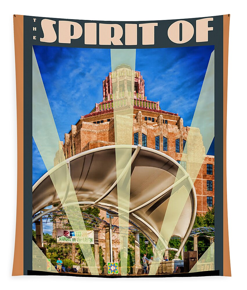 Asheville Tapestry featuring the digital art The Spirit of Asheville by John Haldane