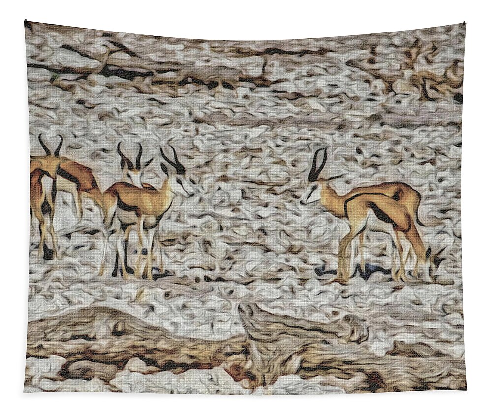 Springbok Tapestry featuring the digital art The Springbok by Ernest Echols