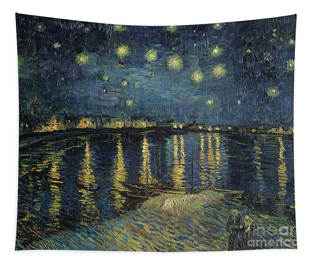 The Tapestry featuring the painting The Starry Night by Vincent Van Gogh