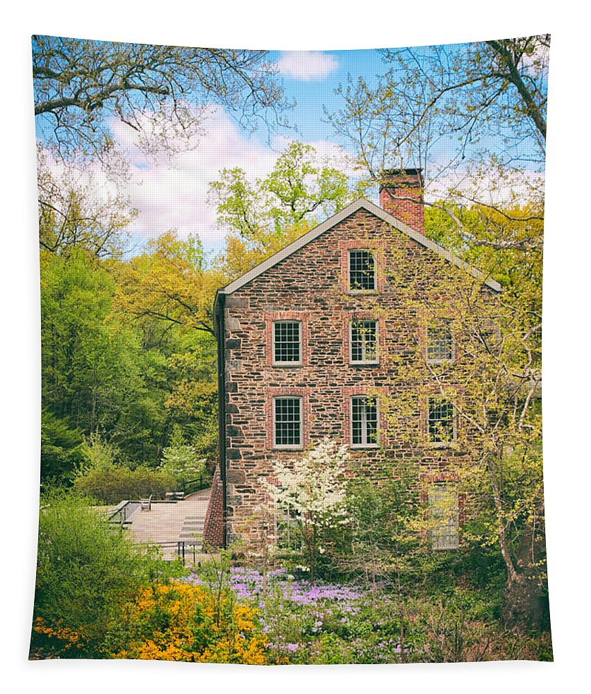Stone Mill Tapestry featuring the photograph The Stone Mill in Spring by Jessica Jenney