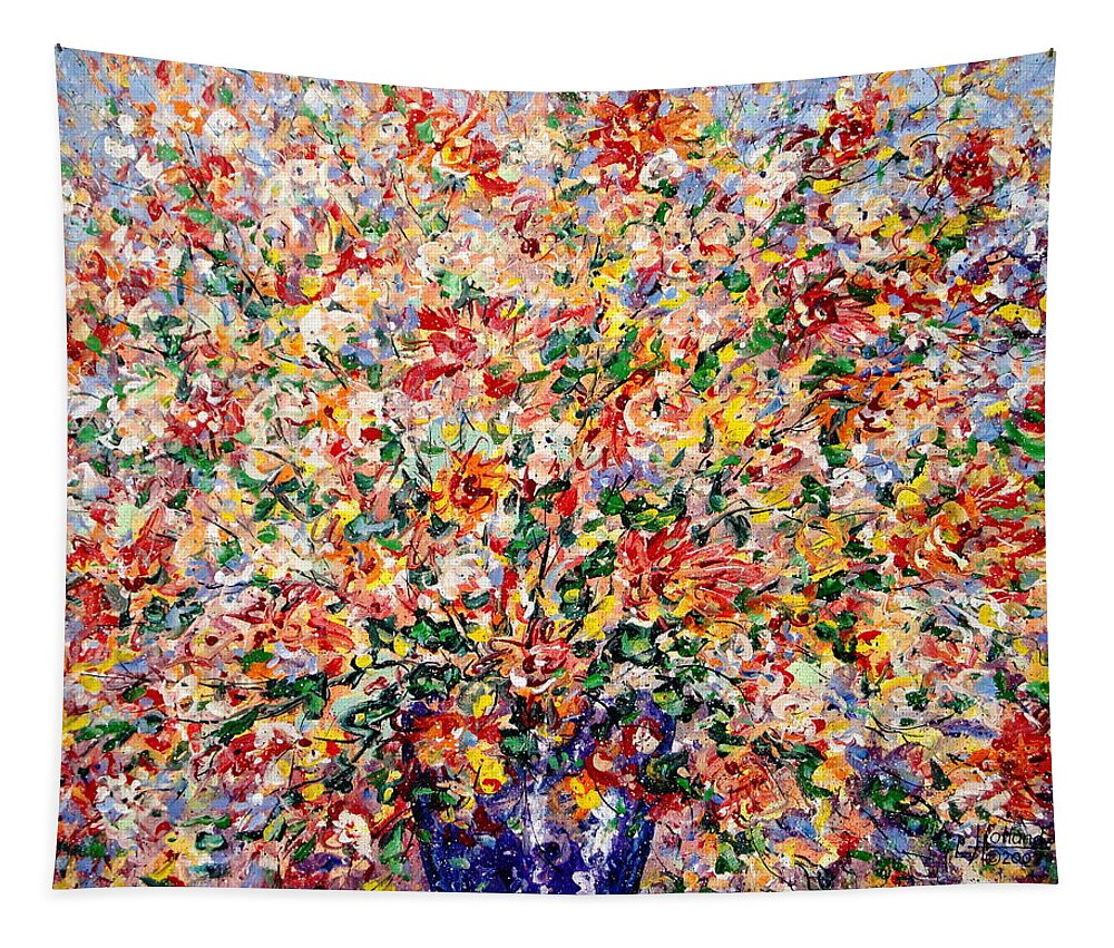 Flowers Tapestry featuring the painting The Sunlight Flowers by Leonard Holland