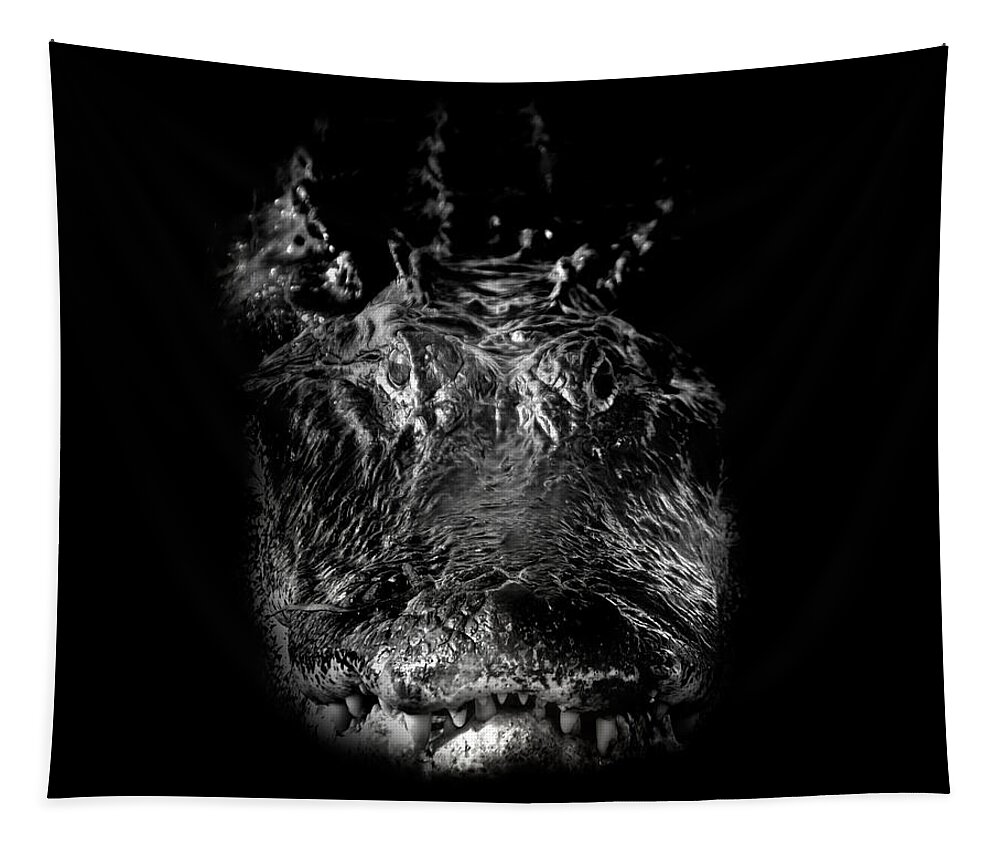 Alligator Tapestry featuring the photograph The Swamp King by Mark Andrew Thomas
