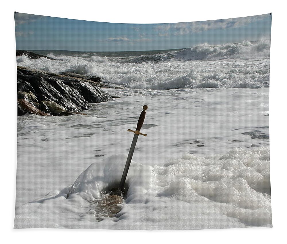 Seascape Tapestry featuring the photograph The Sword 2 by Doug Mills