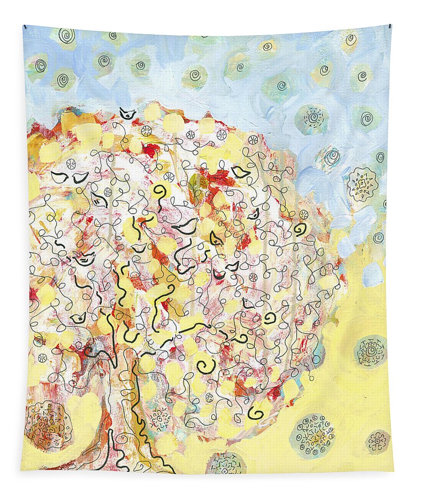 Tree Tapestry featuring the painting The Talking Tree by Jennifer Lommers