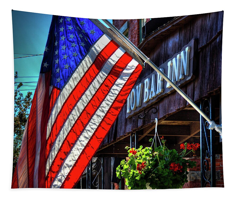 The Tow Bar Inn - Old Forge Ny Tapestry featuring the photograph The TOW Bar Inn - Old Forge NY by David Patterson