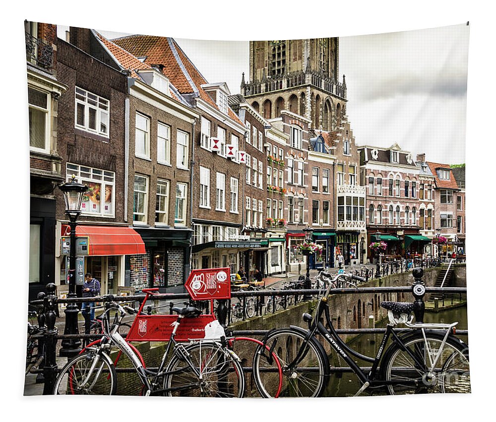 Amsterdam Tapestry featuring the photograph The Vismarkt in Utrecht by RicardMN Photography