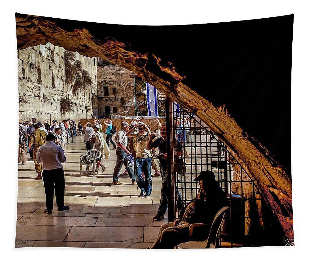 Israel Tapestry featuring the photograph The Wall From Inside by Endre Balogh