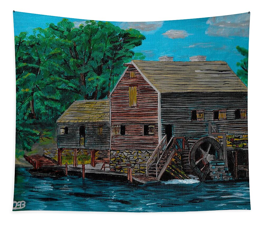 Water Tapestry featuring the painting The Water Mill by David Bigelow