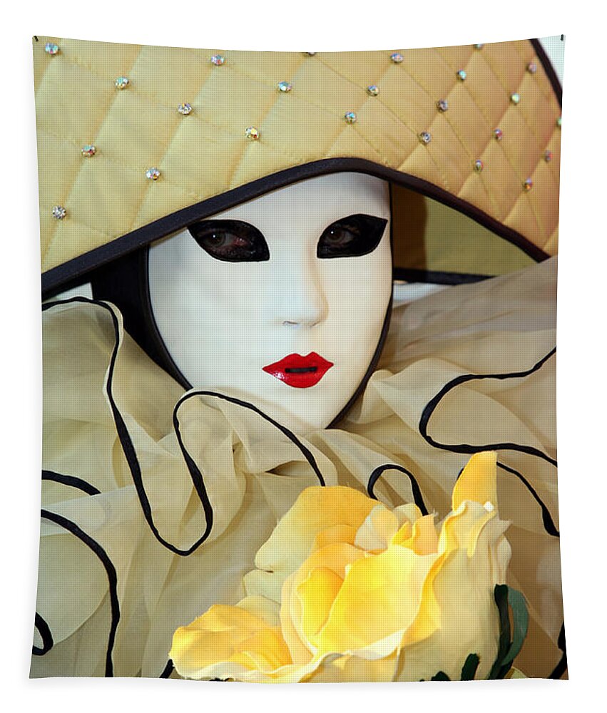 Venice Carnival Tapestry featuring the photograph The Yellow Rose by Donna Corless