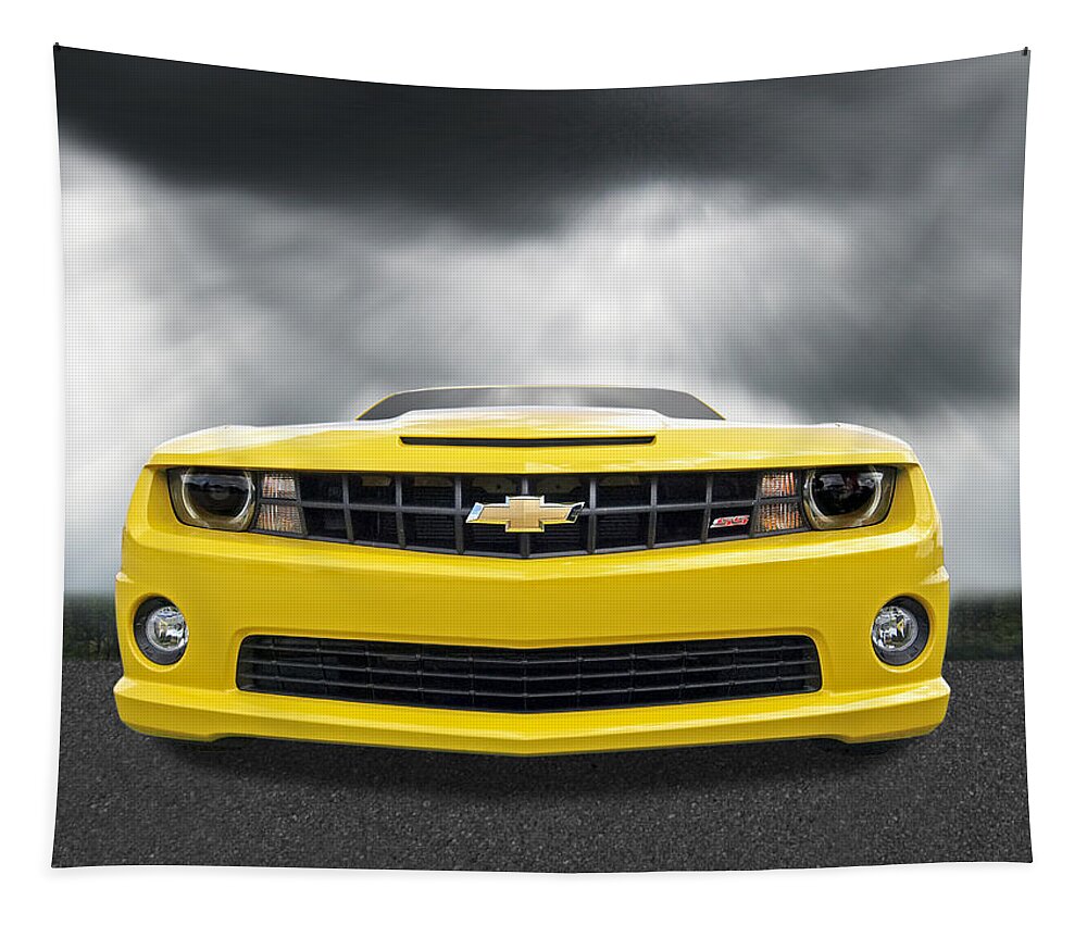 Camaro Tapestry featuring the photograph There's a Storm Coming - Camaro SS by Gill Billington