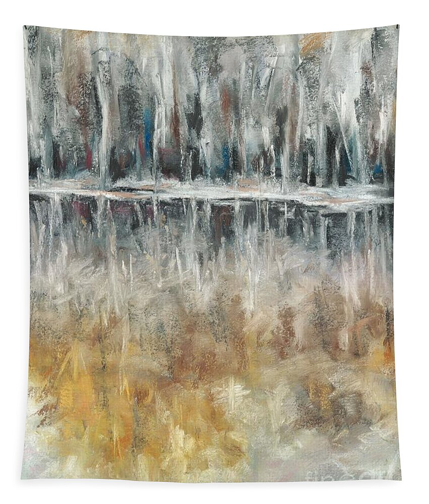 Trees Tapestry featuring the painting Theres Two Sides To Everything by Frances Marino