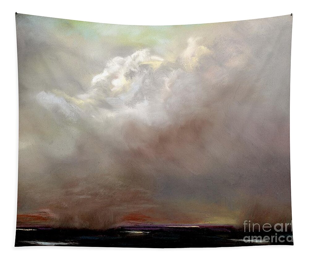 Cloud Painting Tapestry featuring the painting Things Are About to Change by Frances Marino