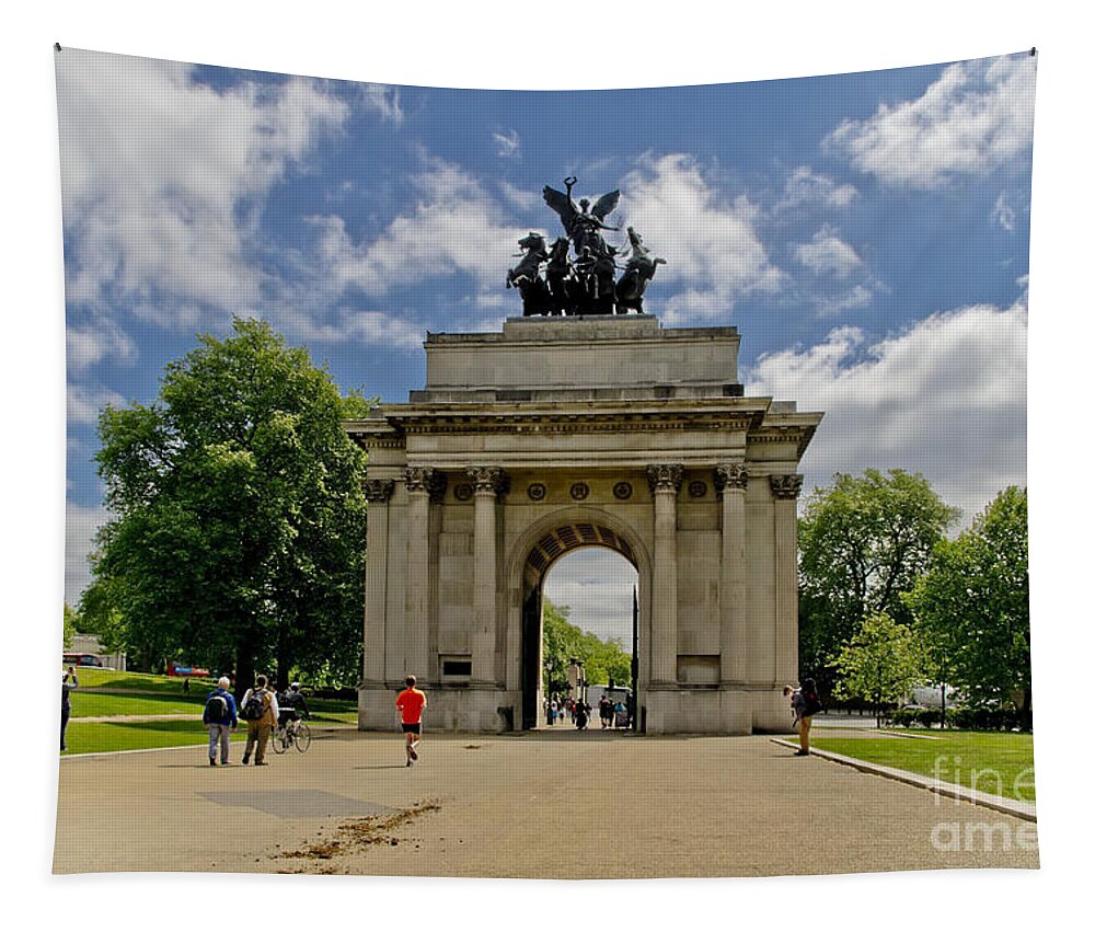 London Tapestry featuring the photograph This is London. Wellington Arch. by Elena Perelman
